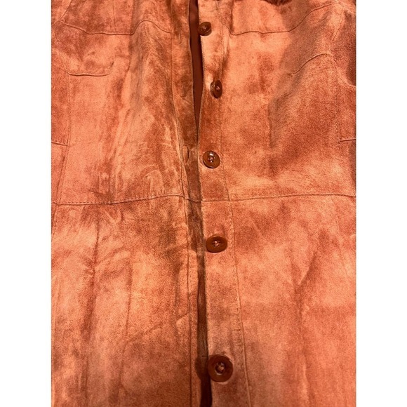 John Carlisle - Anonymous women's Suede Leather Long Coat Size M - Picture 4 of 7